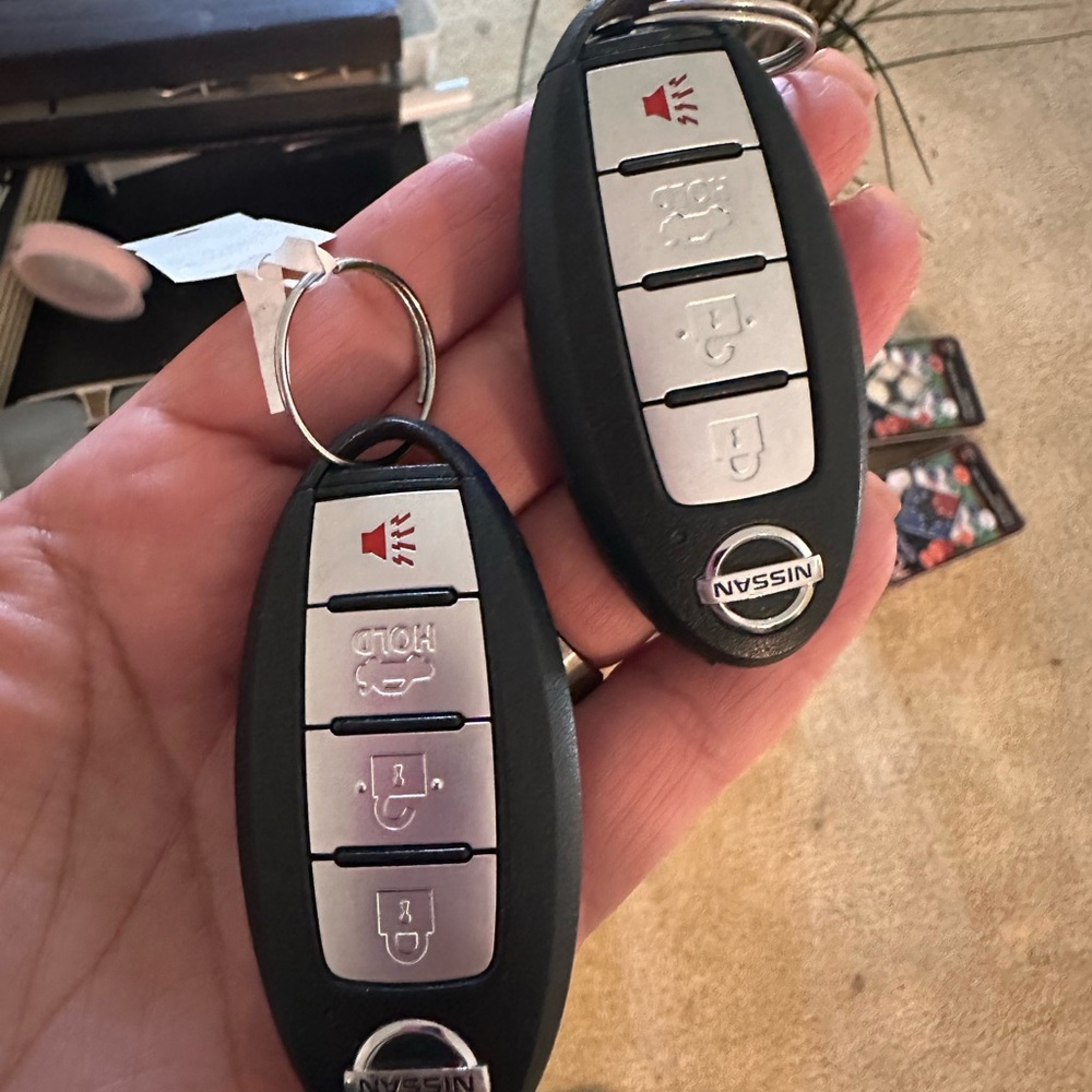 Nissan Black and Silver Key Fob